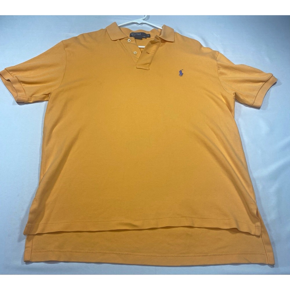 Polo Ralph Lauren Men's M Peach Cotton Polo embroidered Blue Pony Classic Fit